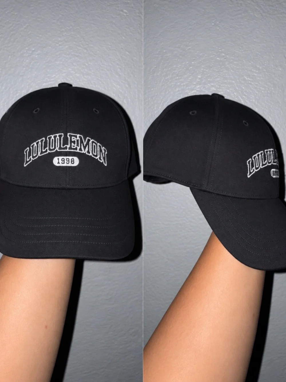 lululemon athletica Black Baseball Cap with White Embroidered Logo